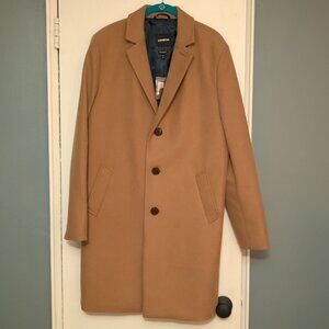 Express Tan Wool-Blend Water Resistant Topcoat